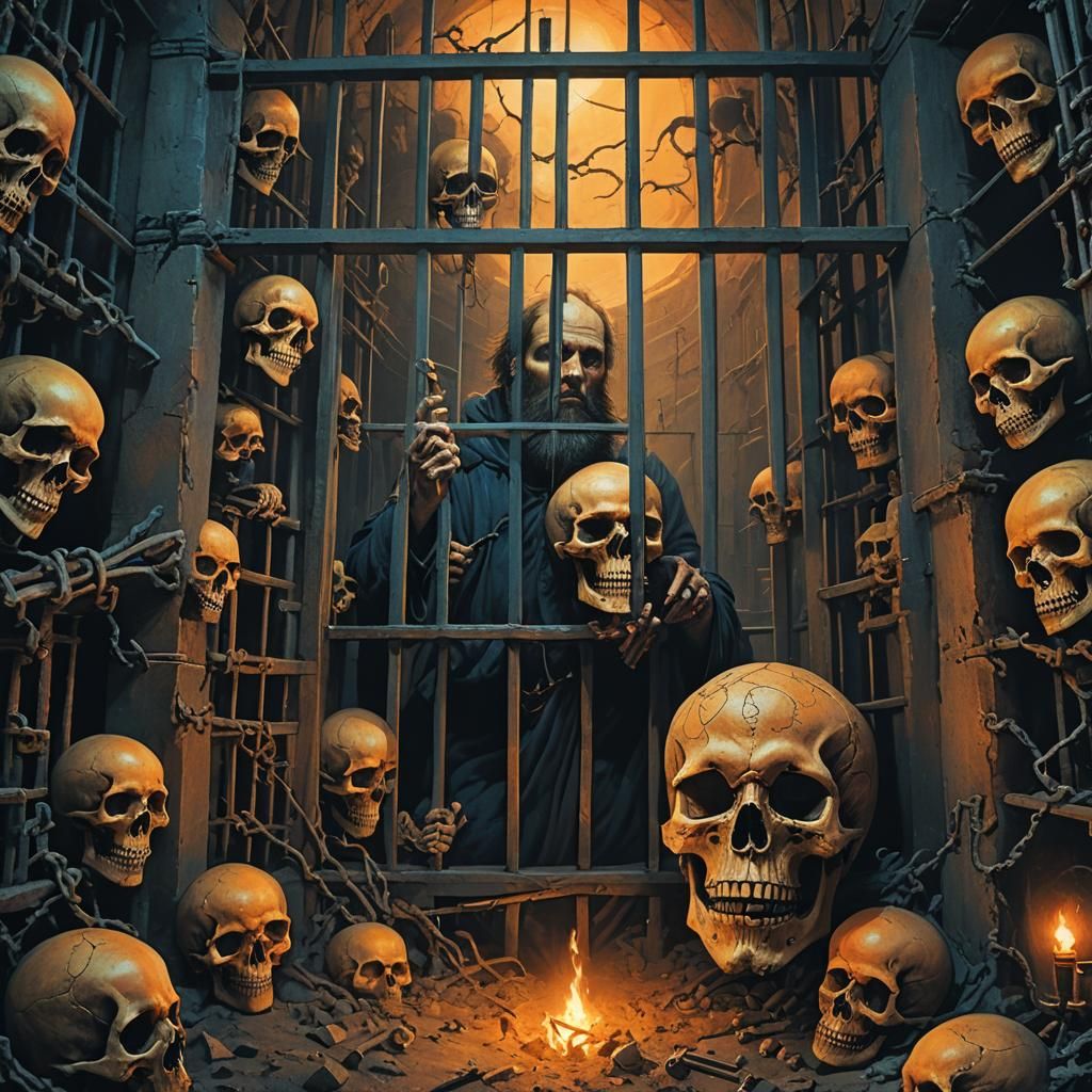 Mystical Chamber Imprisonment: Dark Fantasy Matte Painting