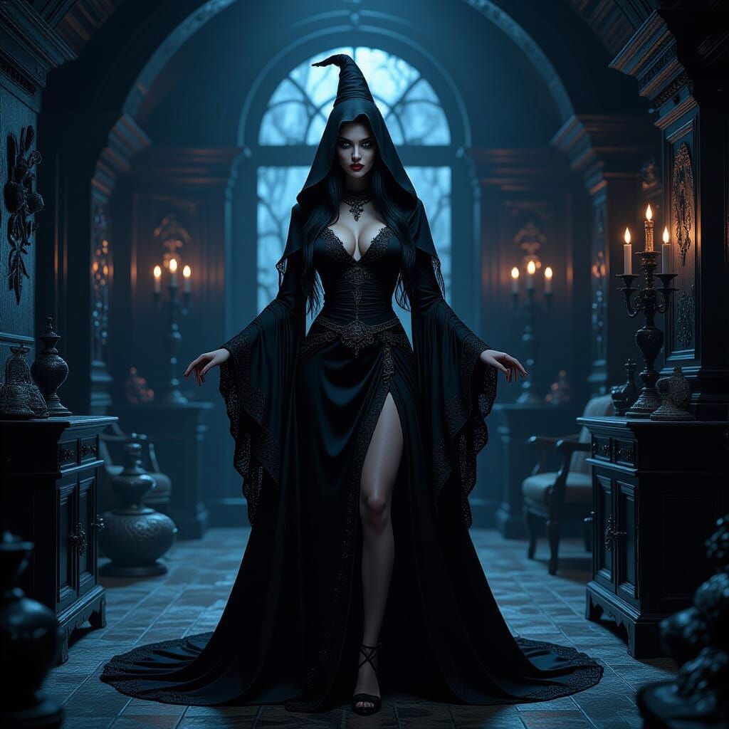 Dark Magic Witch in Horror House