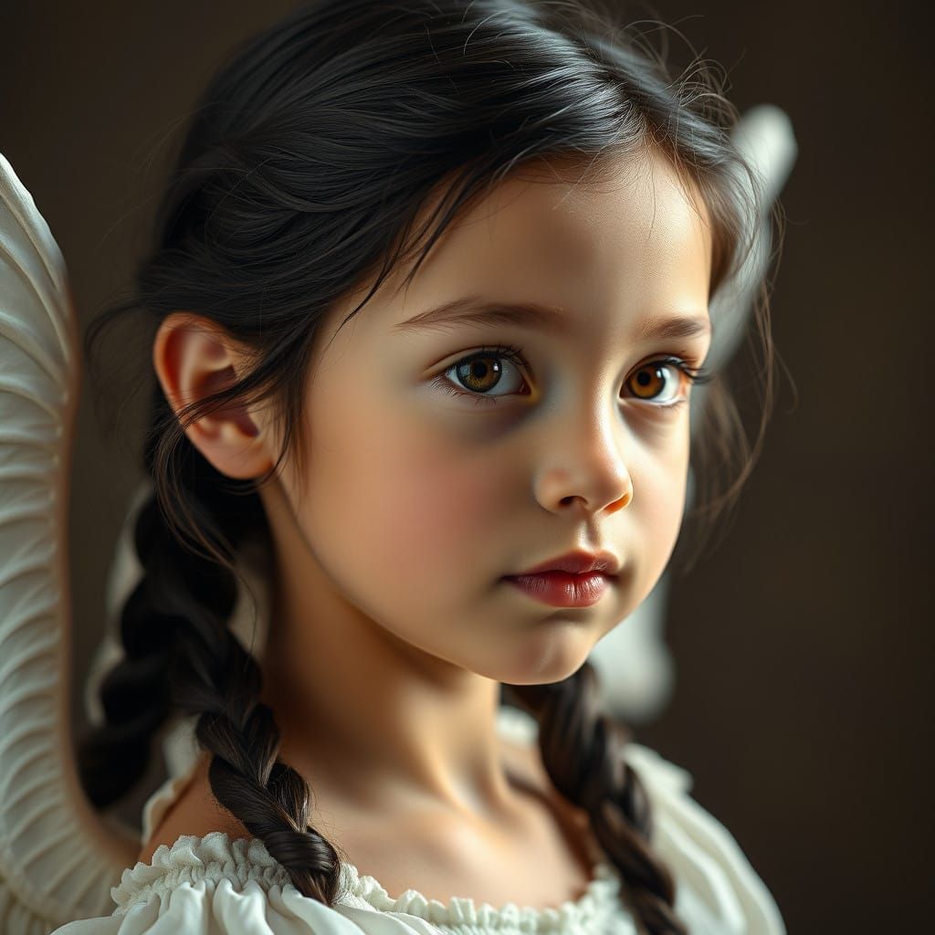 Angel Girl in White Gown