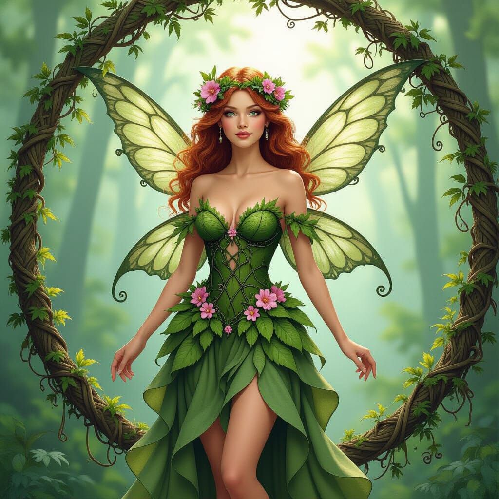 Floral Fairy in Whimsical Forest Style