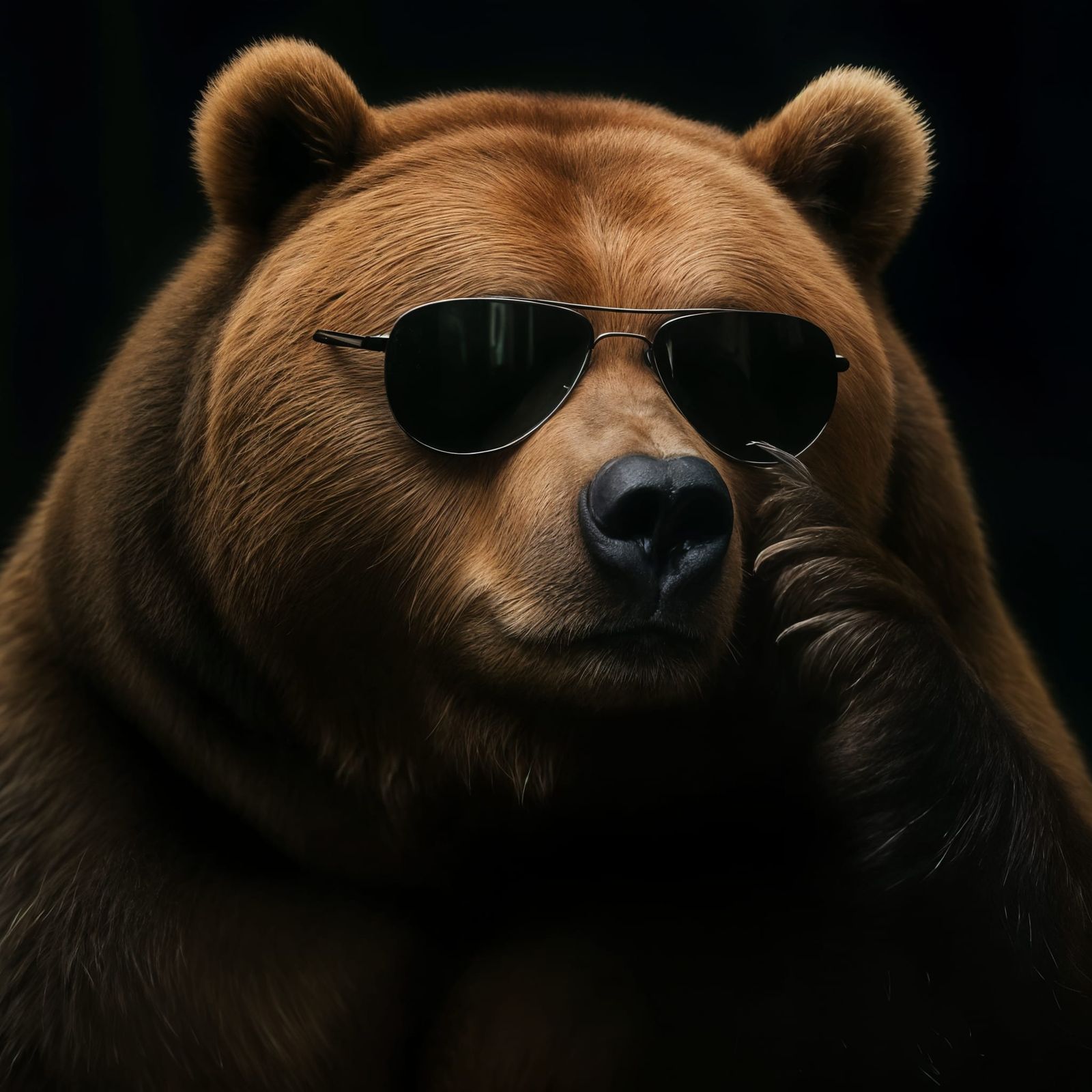 Sarcastic Kodiak Bear in Studio, Photographic Masterpiece