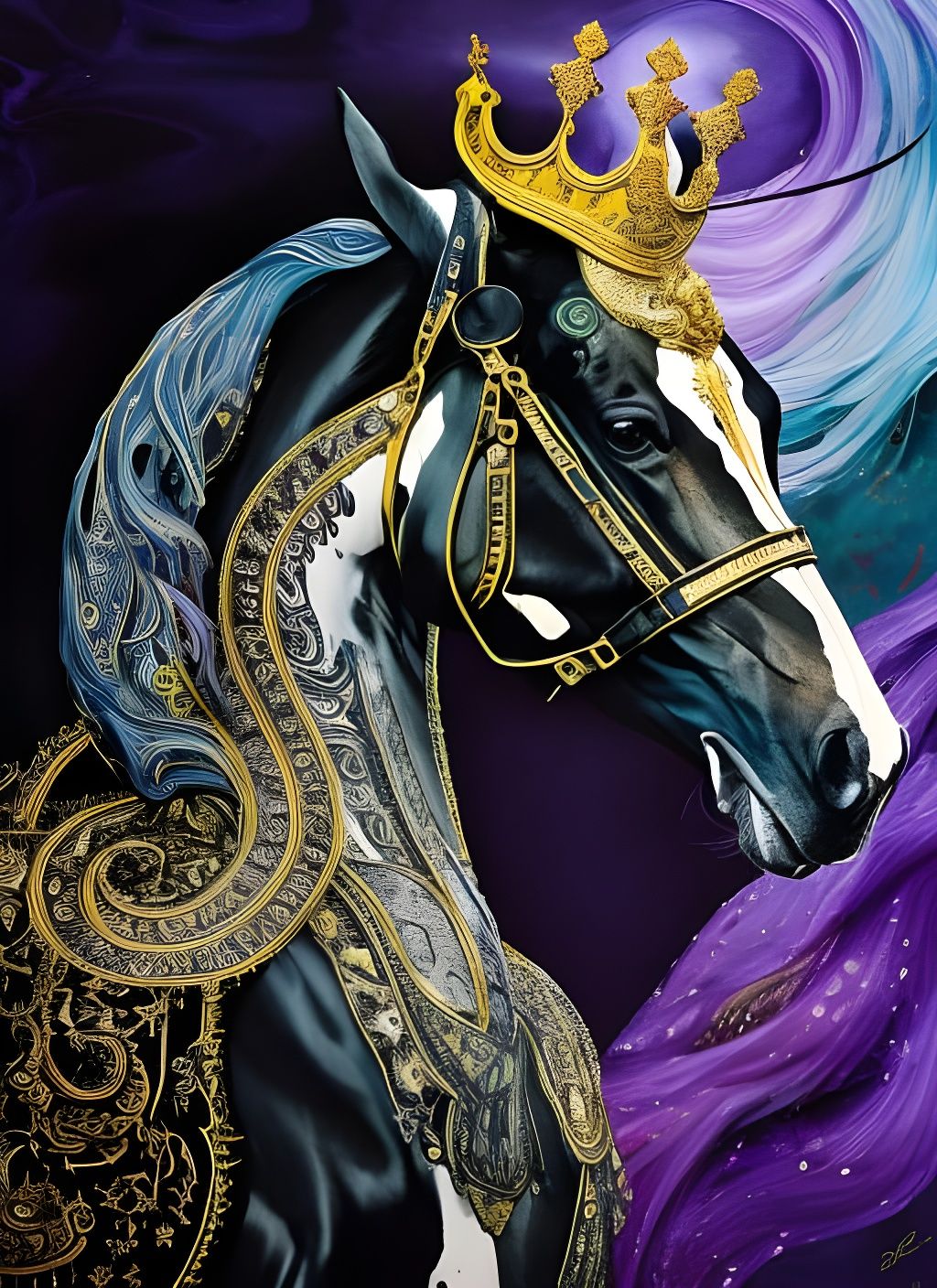 The King of Horses: Ornate Crown in Borderlands Style