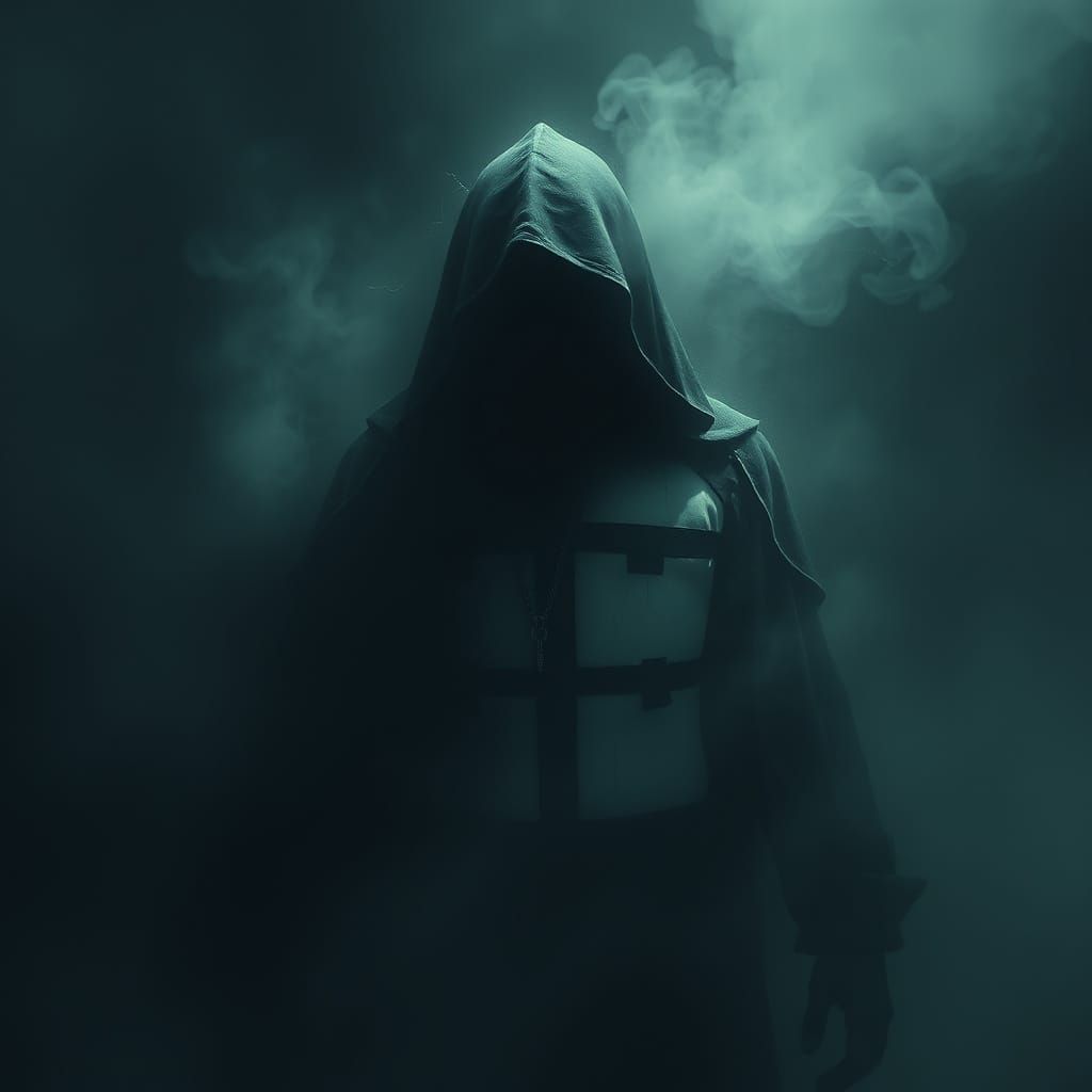 Mystical Shadow Figure in Noir Style