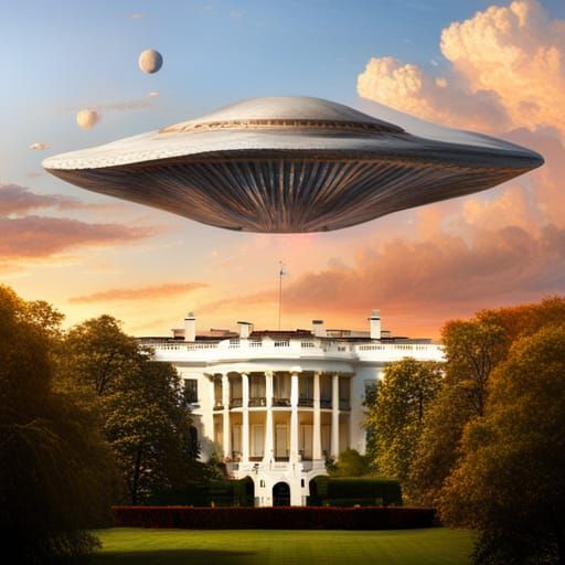 Alien Spaceship Lands on White House: Splash Art