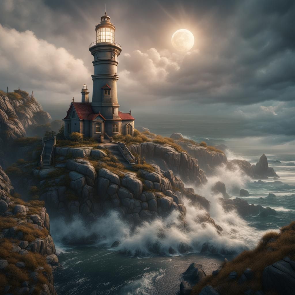 Fantastical Lighthouse in Detailed Matte Painting