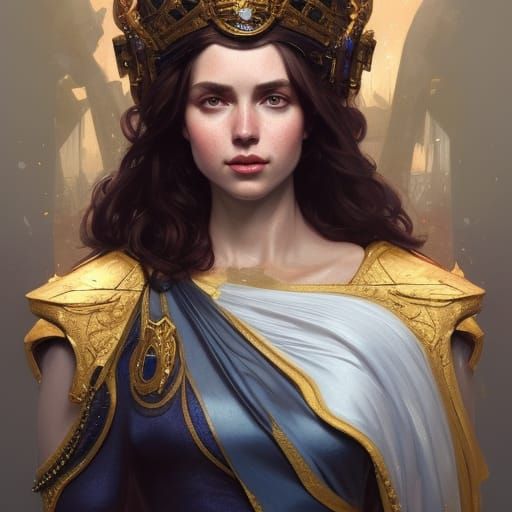 Queen Lucy Portrait in Art Nouveau Style