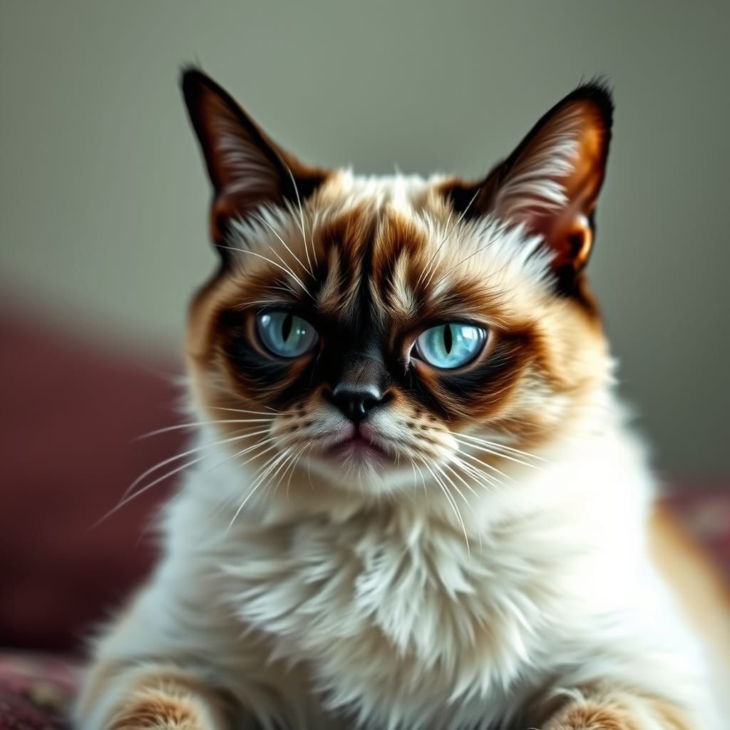 Grumpy Cat with a Displeased Expression