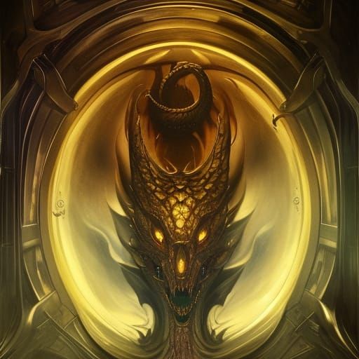 Dragon Emerges from Portal Refrigerator, Dark Fantasy Art