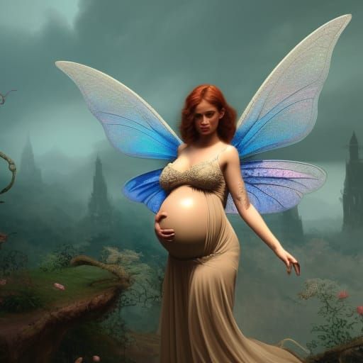 Pregnant Fairy in Detailed Fantasy Concept Art
