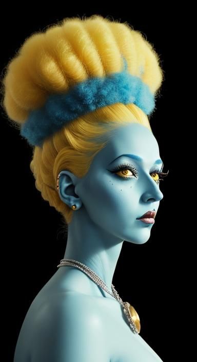 Marge Simpson Monster Portrait in 1930s Style