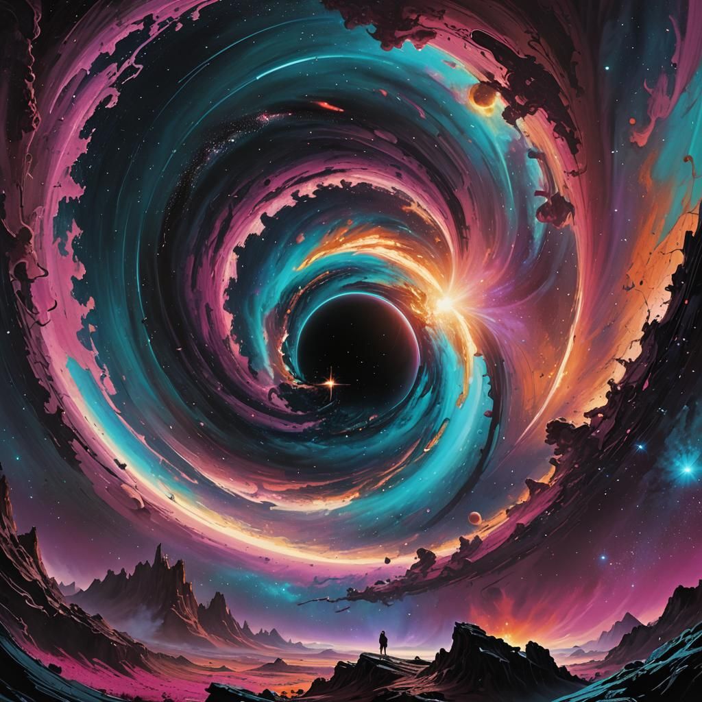 Cosmic Black Hole Fantasy Matte Painting