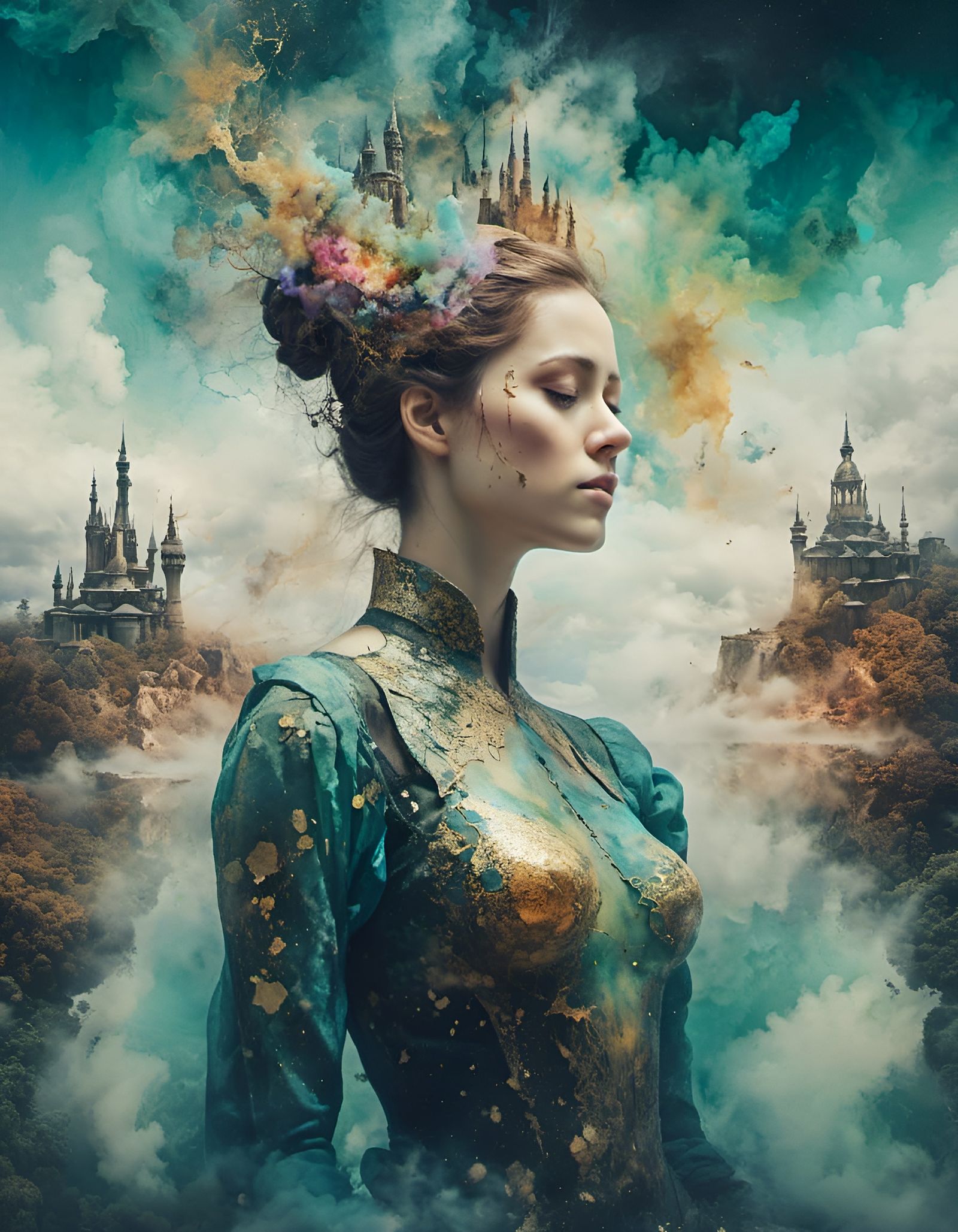 Double Exposure Portrait of an Exiled Princess