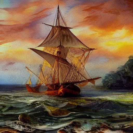 Mayflower in Gouache Style Impressionist Painting
