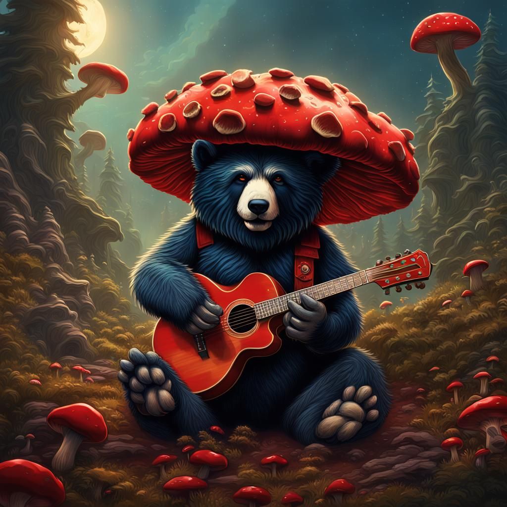 Grateful Dead Bears and Jerry Garcia: Detailed Matte Paintin...