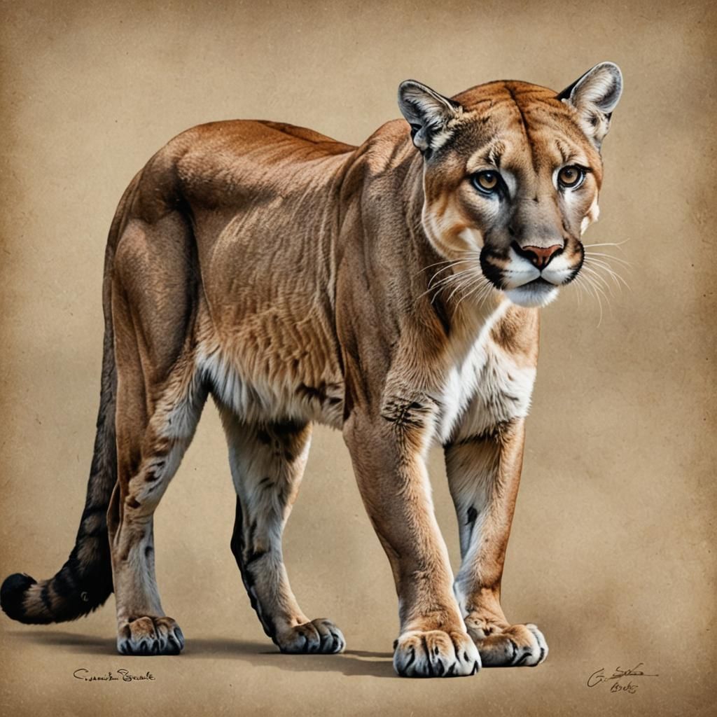 Cougar with Two Tails: AI Art Anomaly