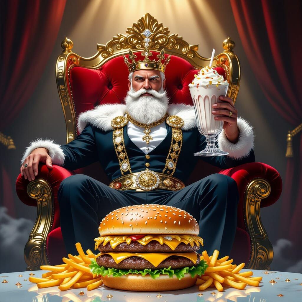 Royal Fast Food Scene in Ultra-Realistic Style