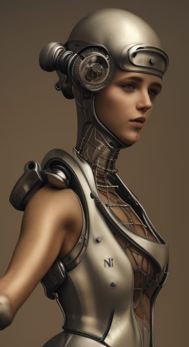 Medieval Brothel Worker Portrait in Sci-Fi Style