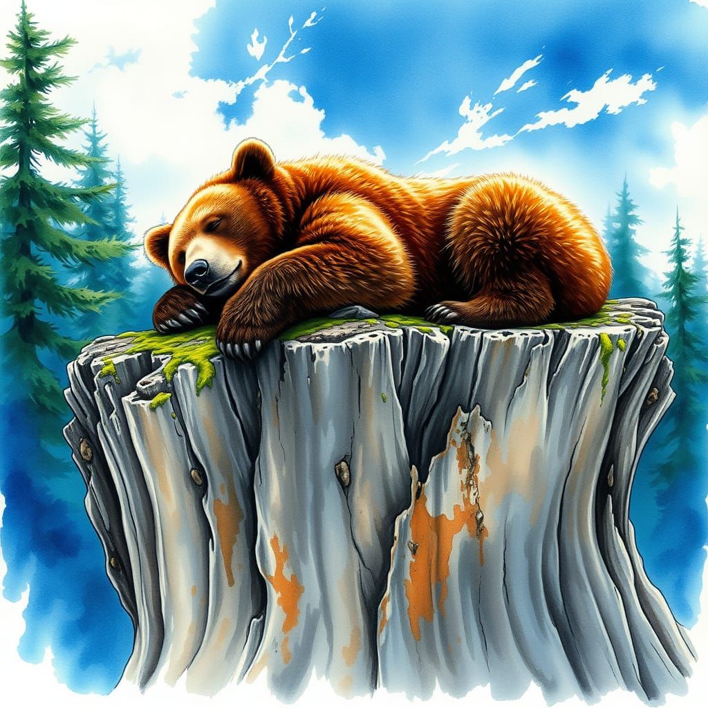 Grizzly Bear Sleeping