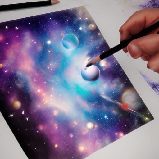 Hyperrealistic Milky Way Galaxy with Planets