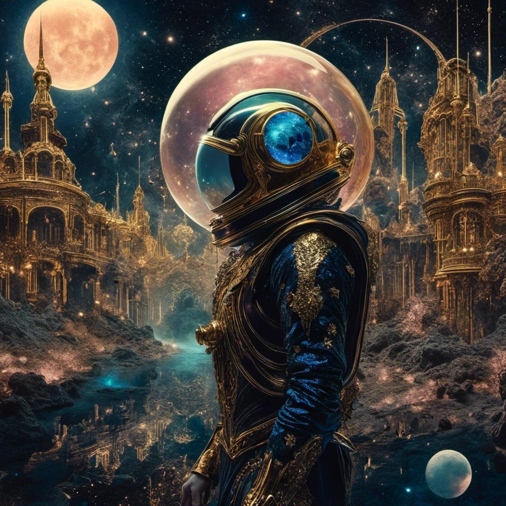 Astronaut in Alien Town: Art Nouveau Rococo