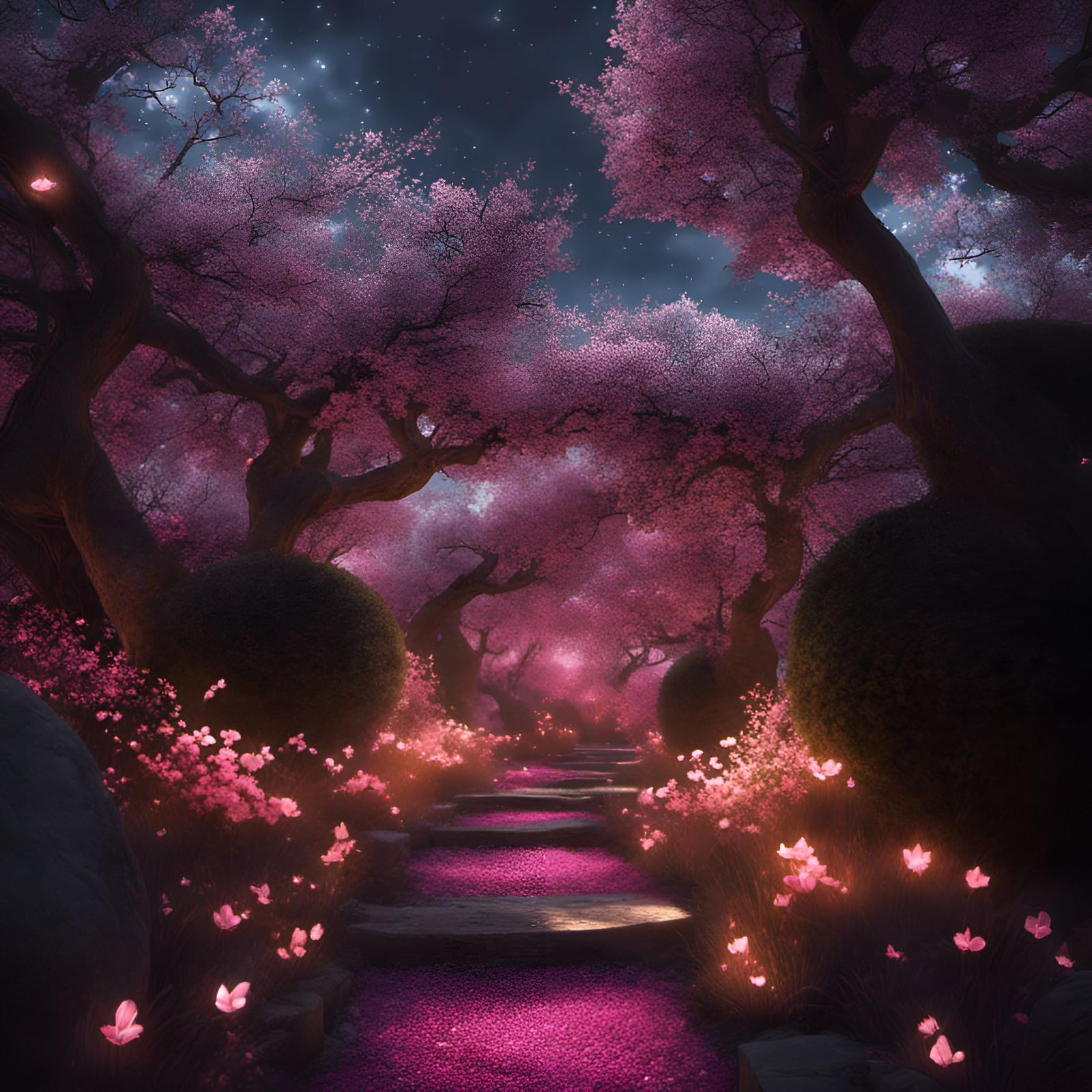cherry blossom night