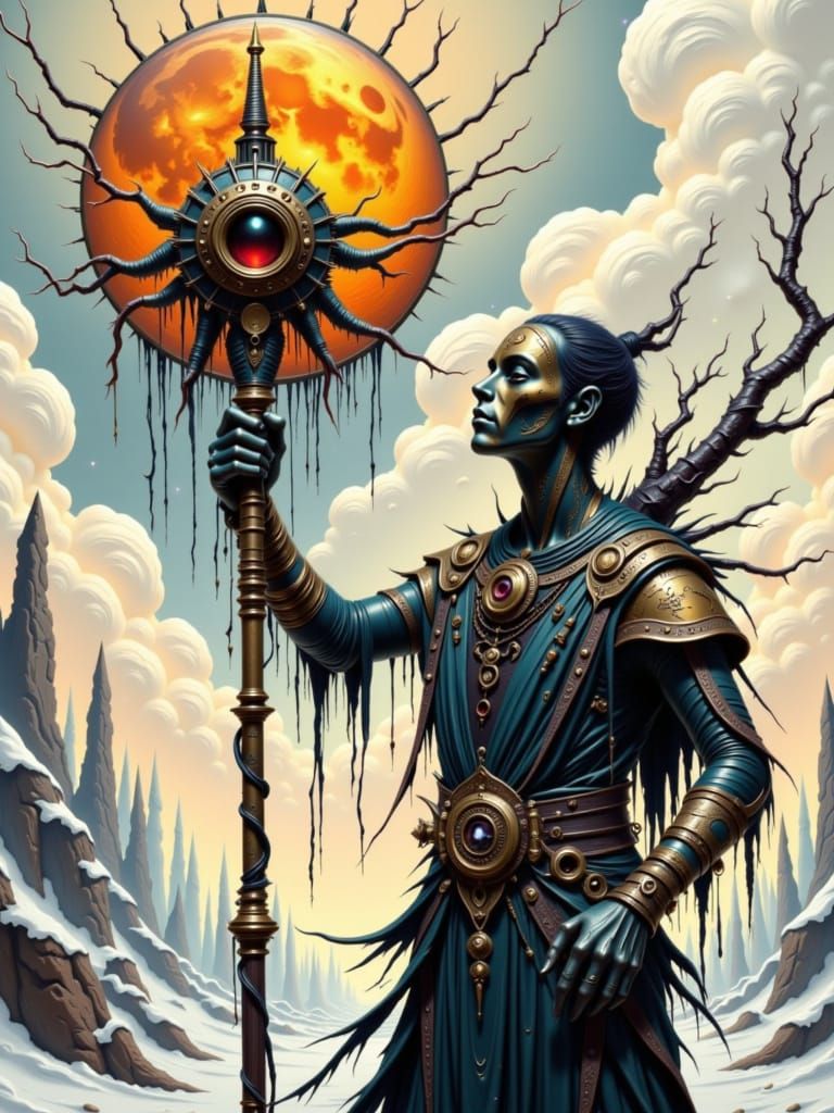 Desolate Moonlit Landscape in Digital Art Style