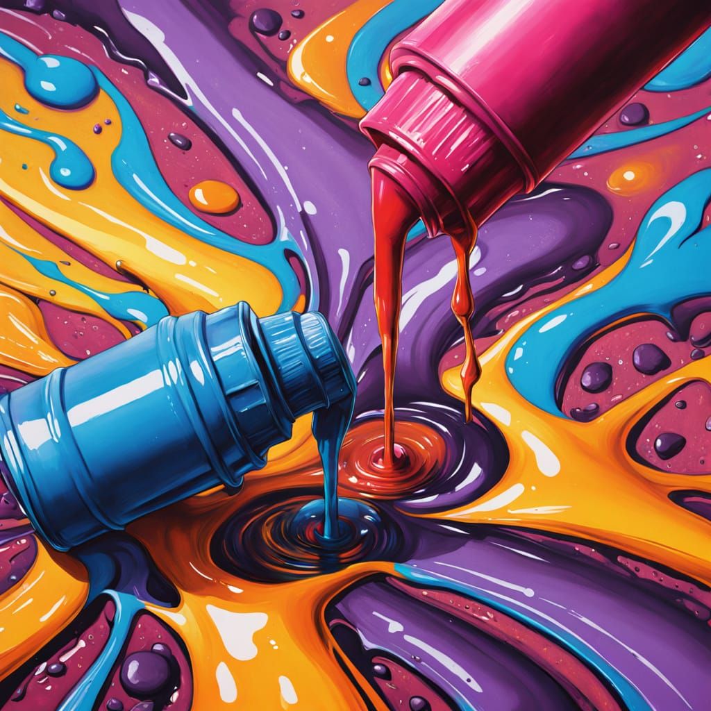 Dynamic Graffiti Art in Polychromatic Style