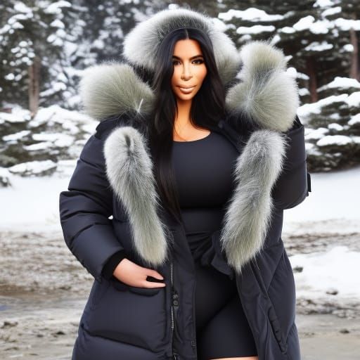 Curvy Woman in Puffer Jacket: Professional Portrait