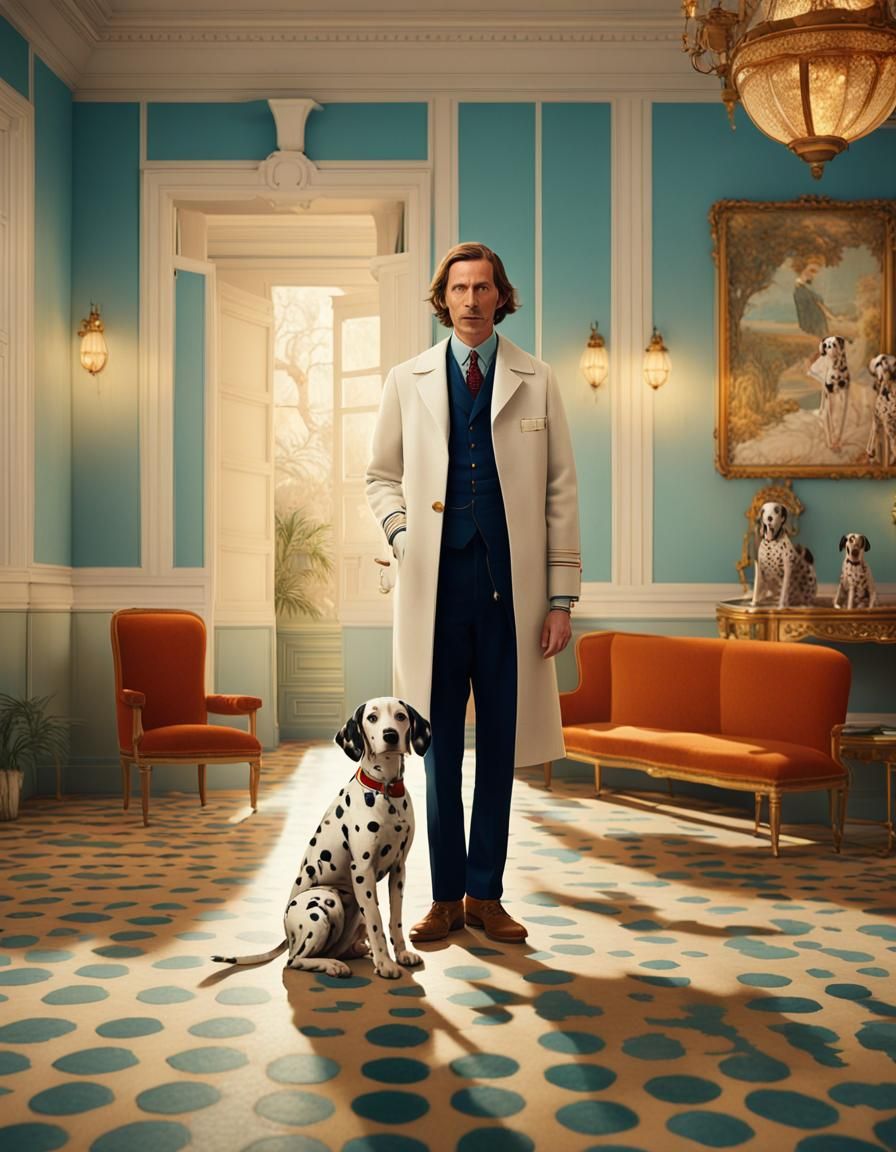Wes Anderson and a Dalmatian