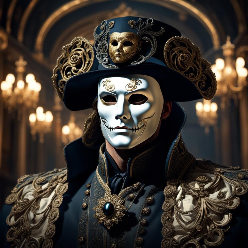 Man in Venetian Mask Digital Matte Painting