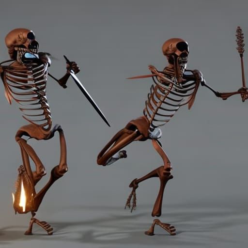 Daemonic Skeleton fighting