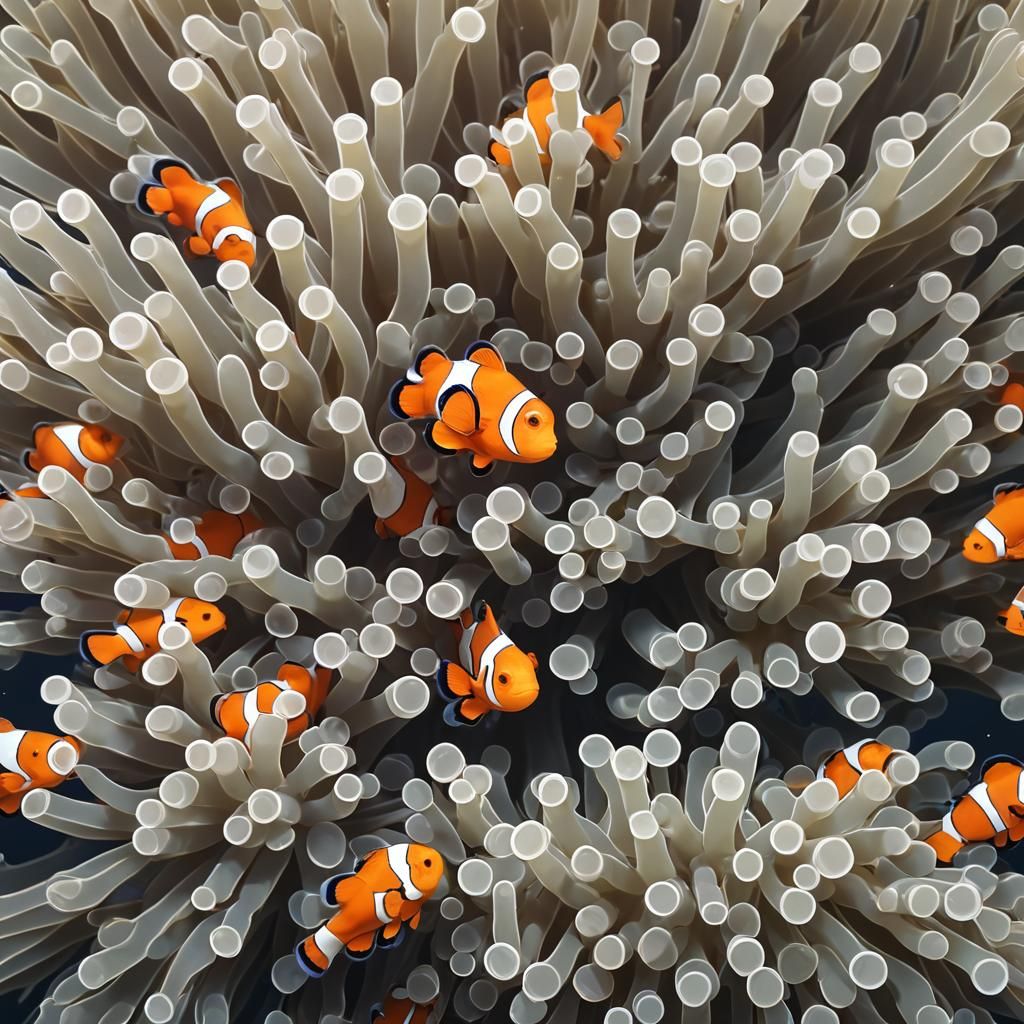 Scared Clownfish in Detailed 3D Anime Art