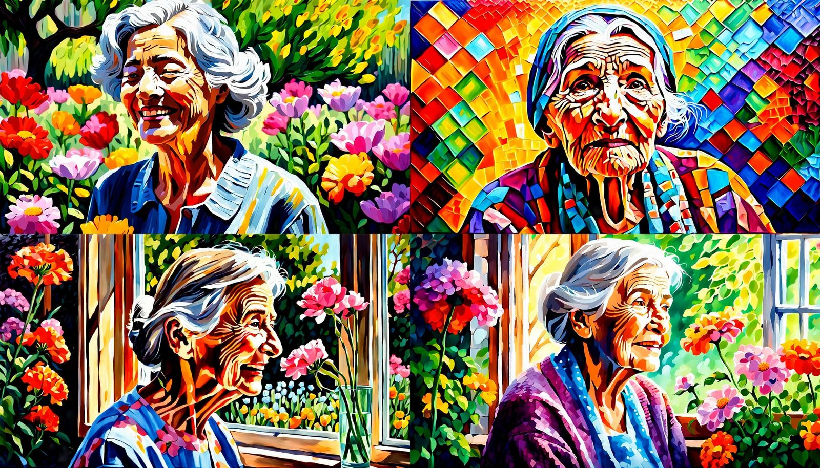 Grateful Centenarian: Acrylic Impasto Hyperrealism