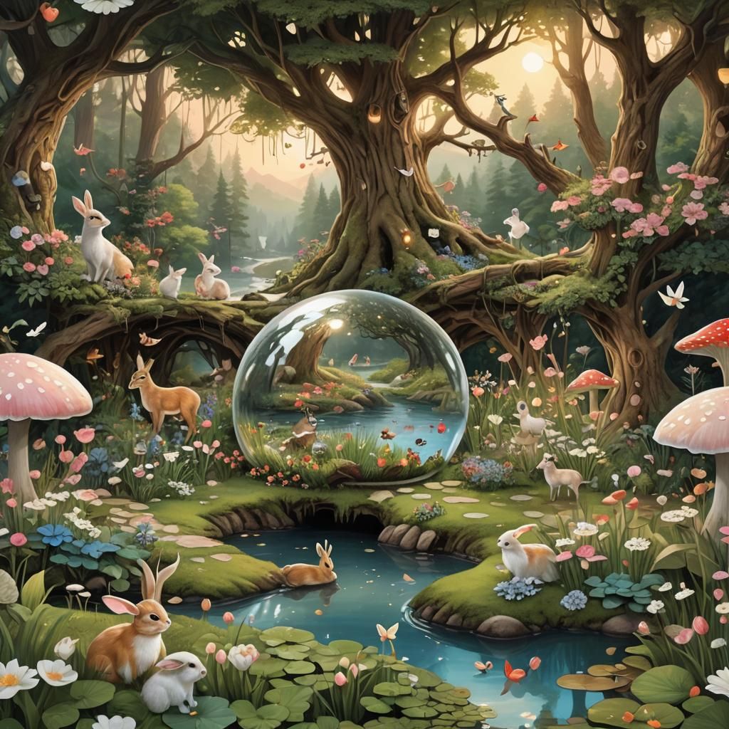 Forest in a Sphere: Detailed Matte Painting
