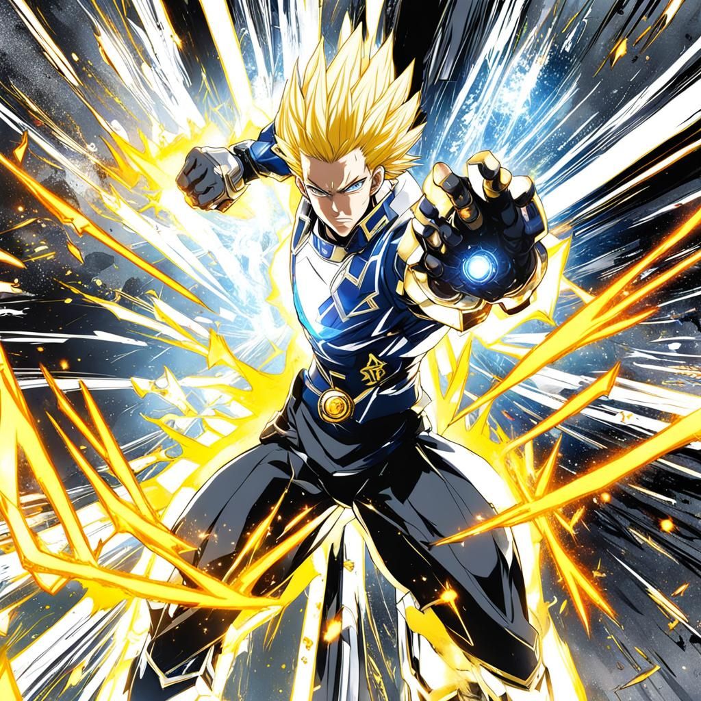 Super Saiyan Transformation in Anime Style