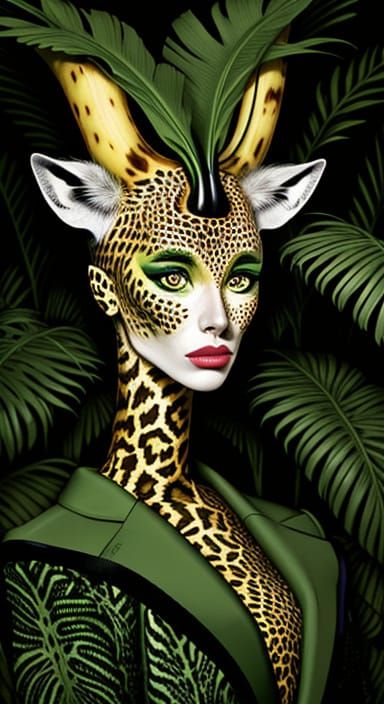 Giraffe in Art Deco Jungle Tuxedo