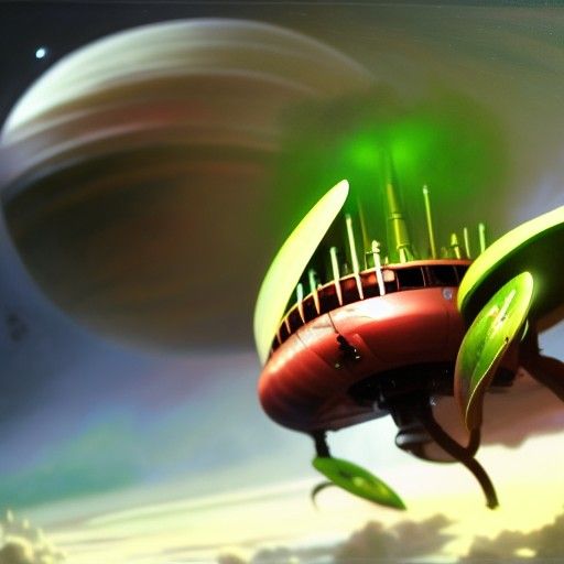 Venus Flytrap Spaceship Concept Art in Hyperrealism