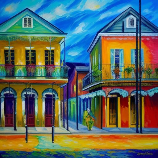 New Orleans Jazz Funeral in Expressionist Style