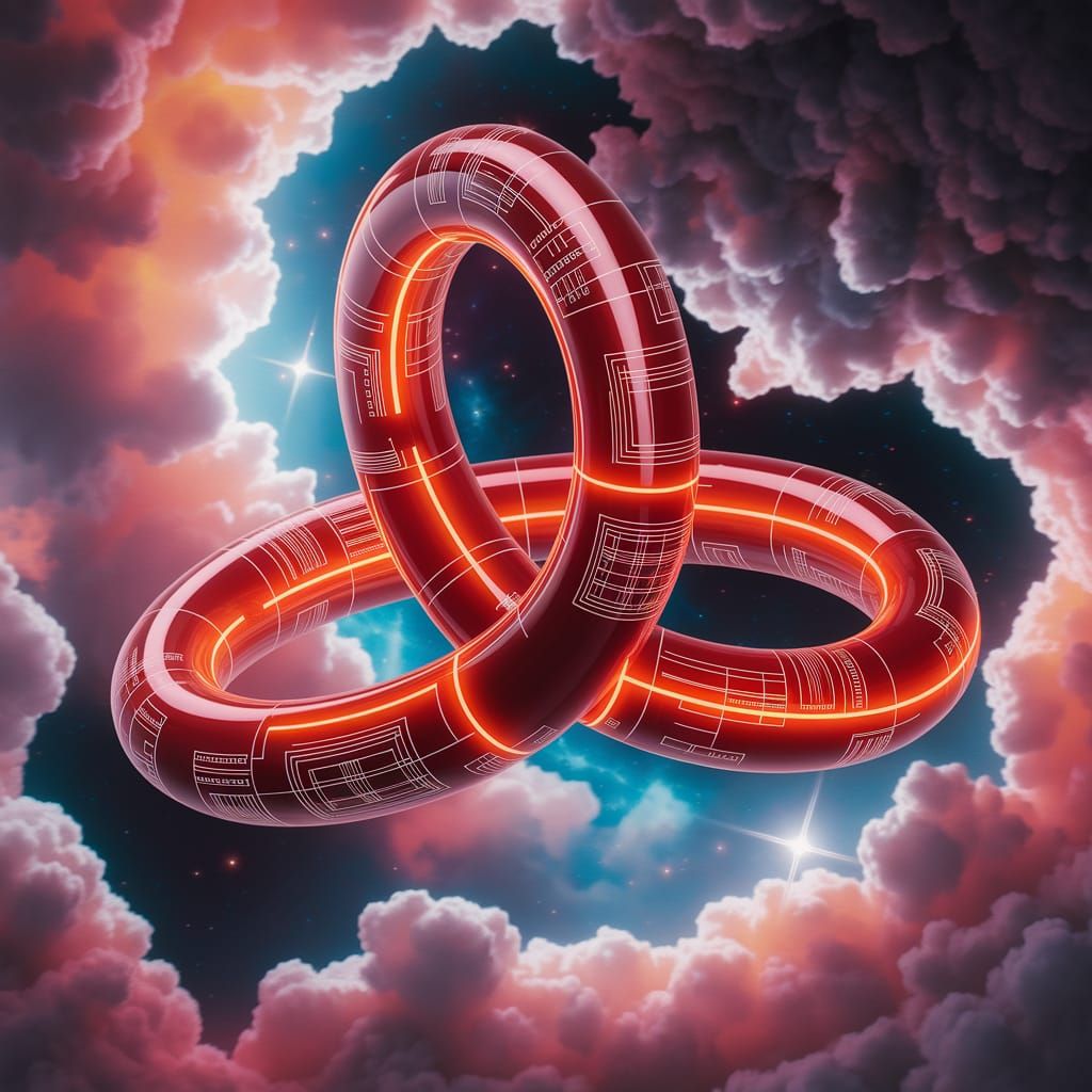 Fiery Spacecraft with Circuitry Against Gas Clouds