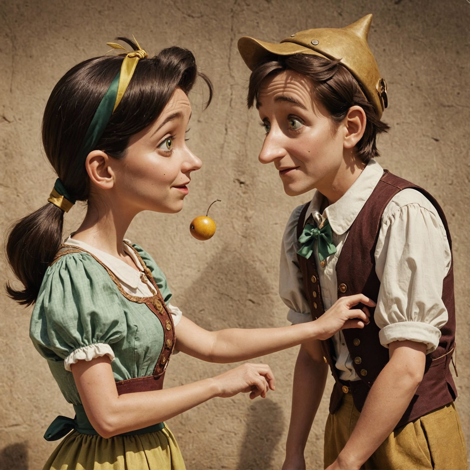 Pinocchio trying not to lie