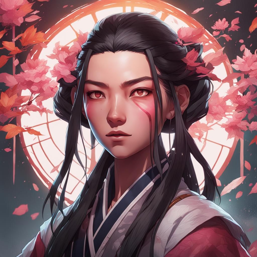 Detailed Portrait of Nezuko by Greg Rutkowski