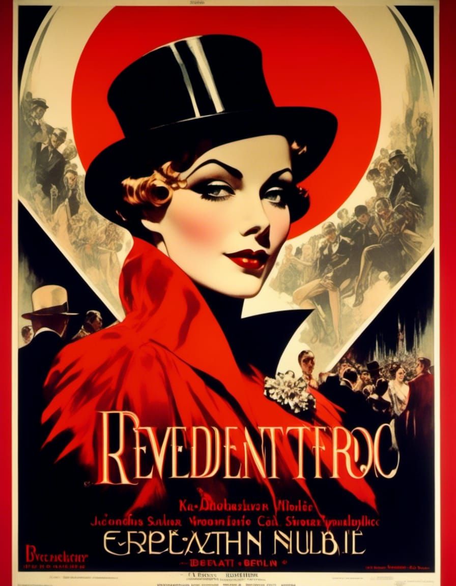 Weimar Republic Cabaret Poster in Leyendecker Style