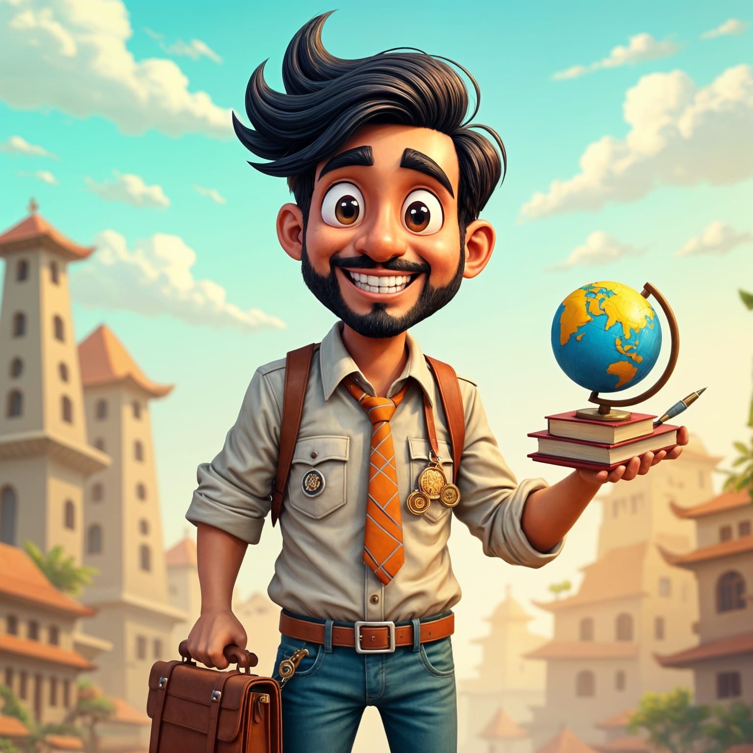 Funny 3D Cartoon Illustration of Sanmitra Mukherjee