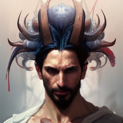 Asmodeus Portrait in Hyperdetailed Digital Art