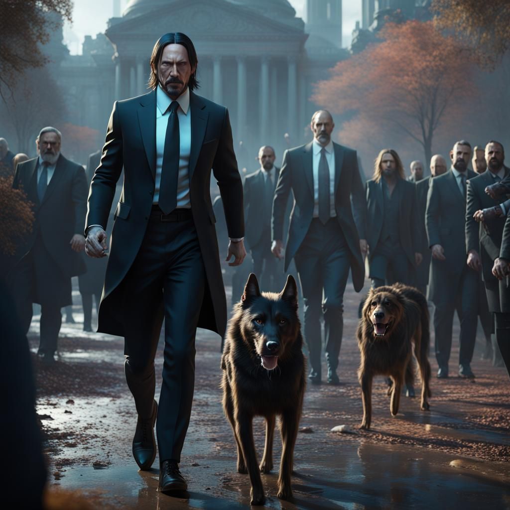 Detailed Matte Painting of President John Wick