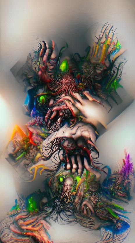 Sinister Horror: Elaborate Collage of Hands