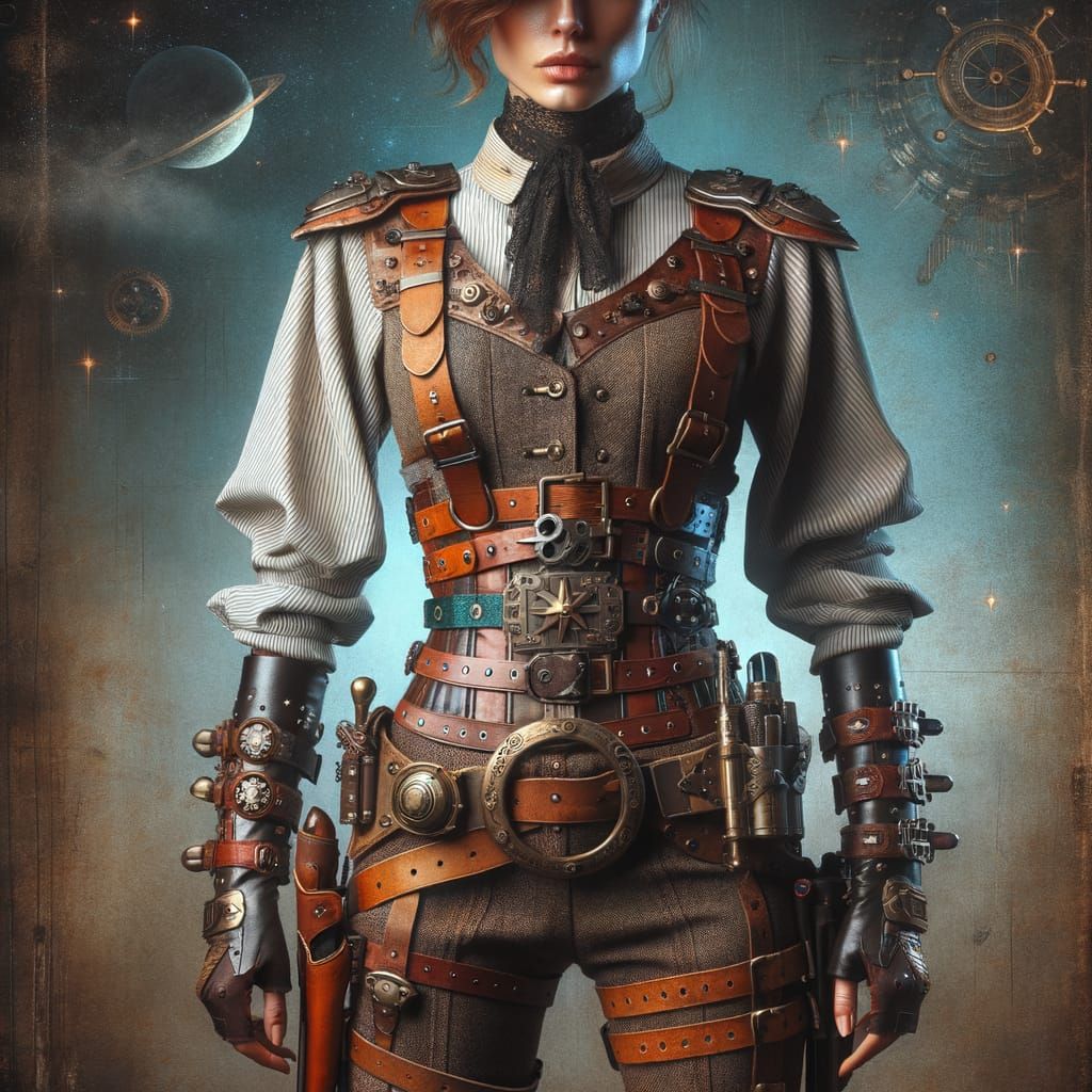 Steampunk Space-Sheriff with Belted Legs