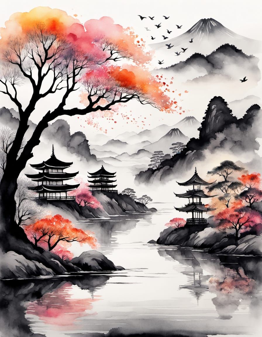 Whimsical Fantasy Art with Japanese Tessen Fans