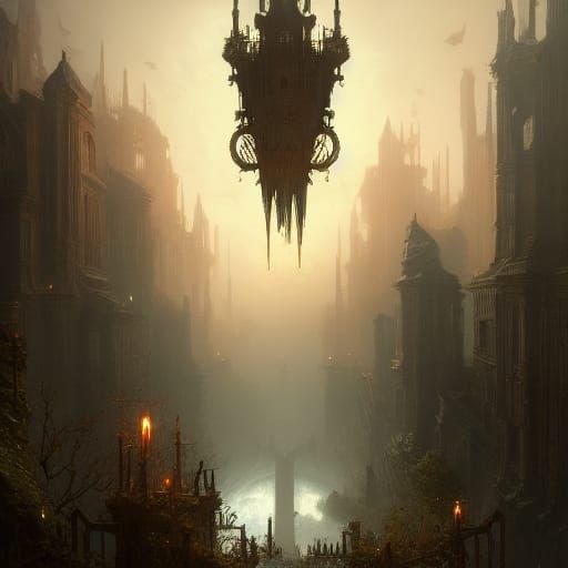 Ornate Gate in Dark Fantasy Style