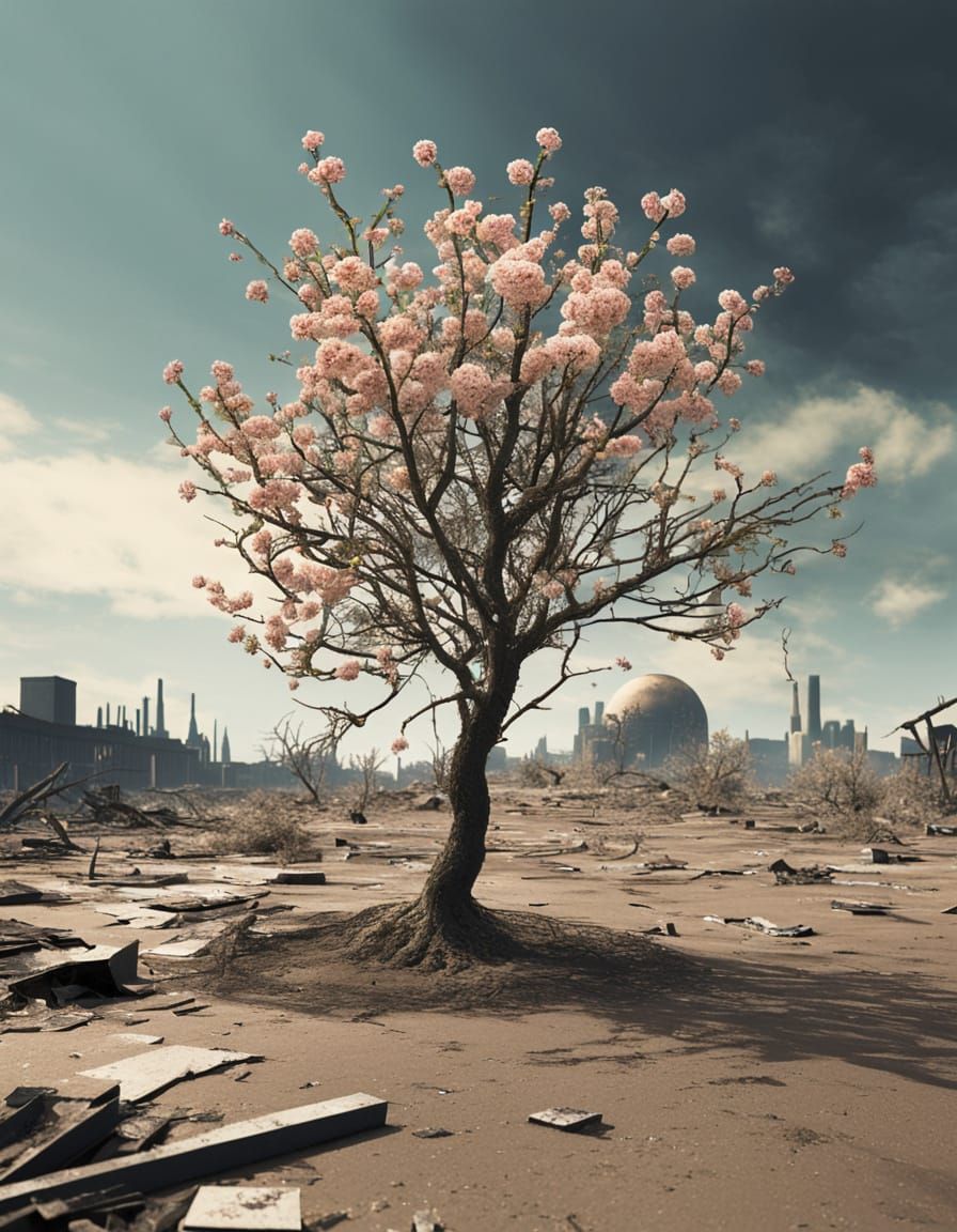 Flowering Tree Survives Nuclear Wasteland